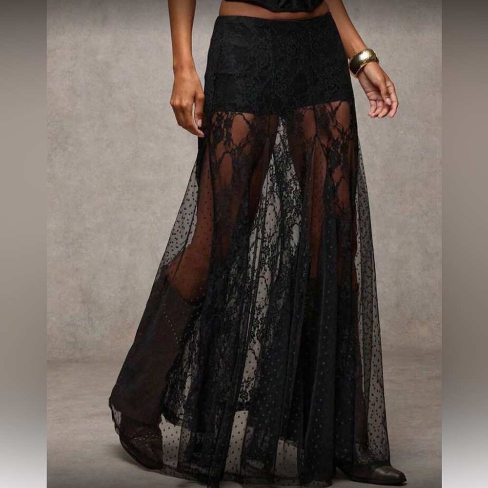 Elegant Black Lace Women Skirt - Picture 6 of 7
